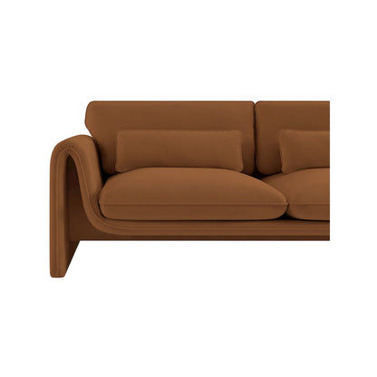 Sloan Saddle Velvet Fabric Loveseat