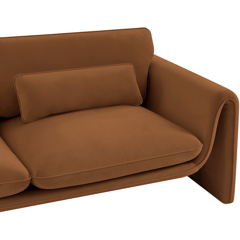 Sloan Saddle Velvet Fabric Loveseat