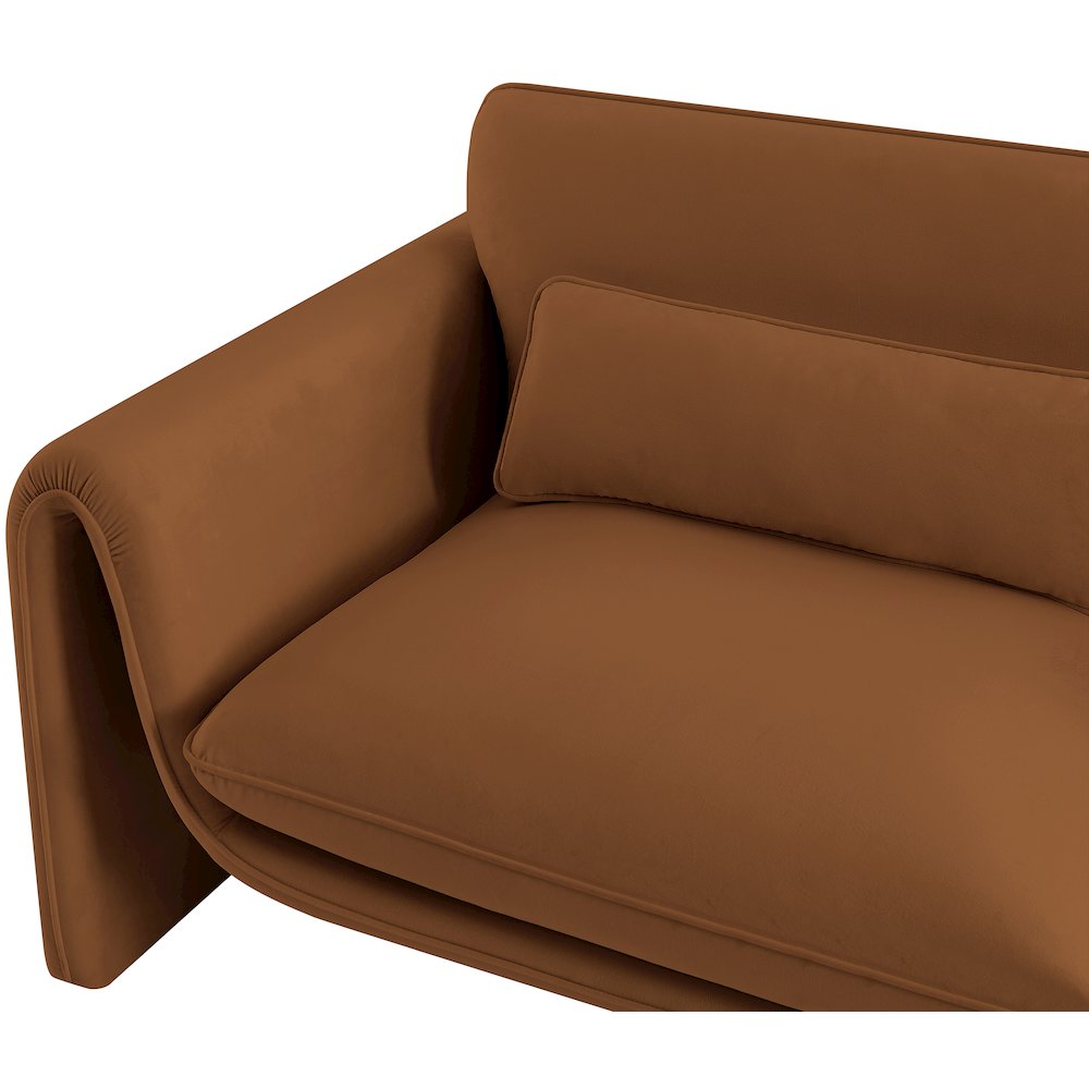 Sloan Saddle Velvet Fabric Loveseat