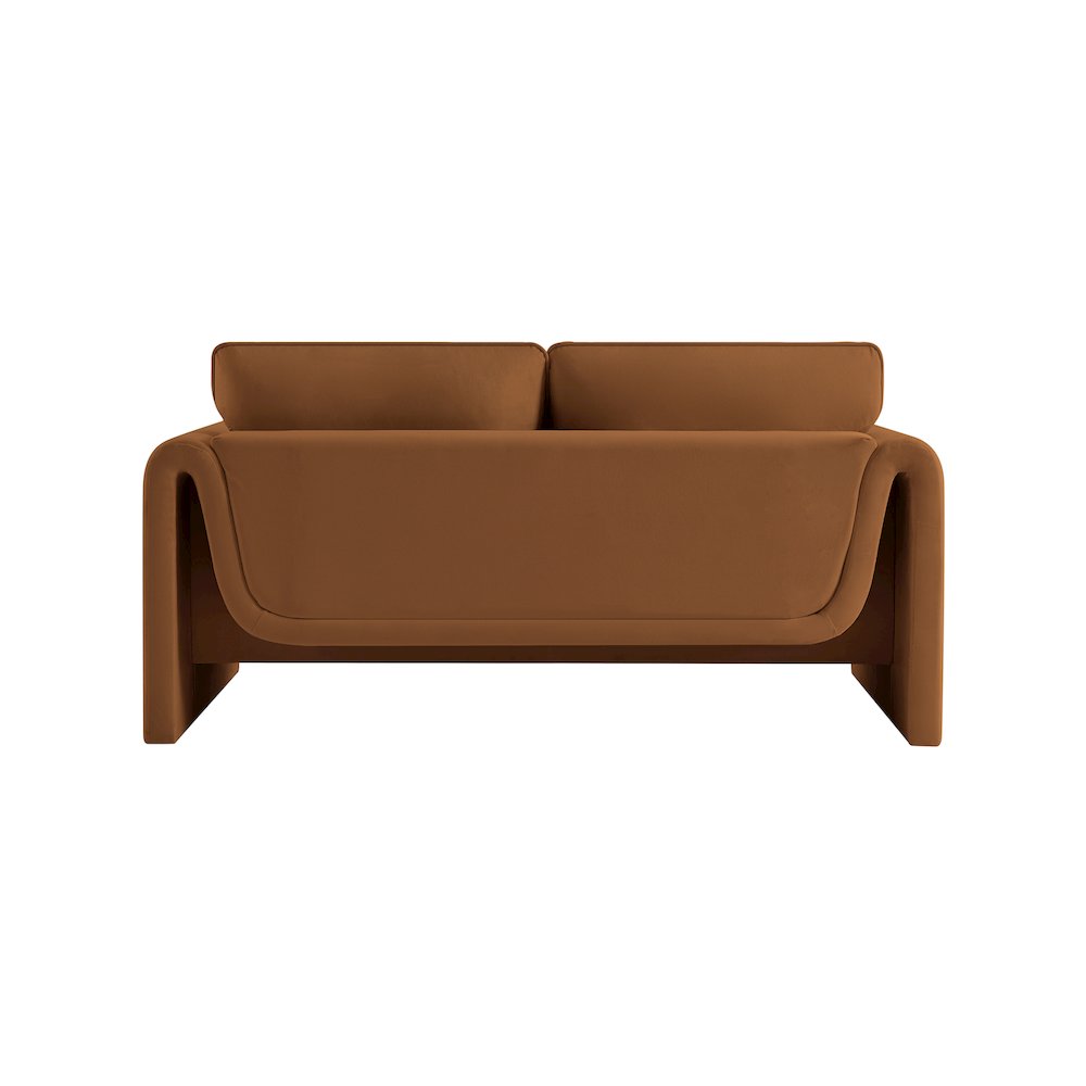 Sloan Saddle Velvet Fabric Loveseat