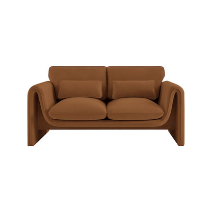 Sloan Saddle Velvet Fabric Loveseat