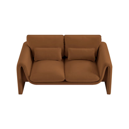 Sloan Saddle Velvet Fabric Loveseat