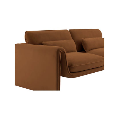 Sloan Saddle Velvet Fabric Loveseat