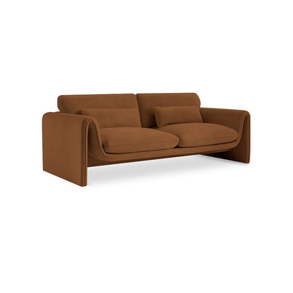 Sloan Saddle Velvet Fabric Sofa