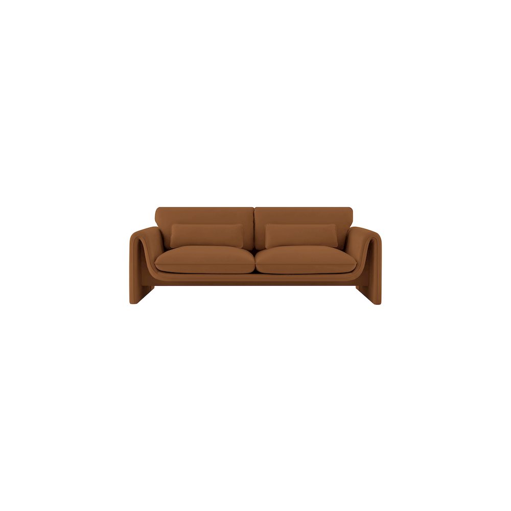 Sloan Saddle Velvet Fabric Sofa