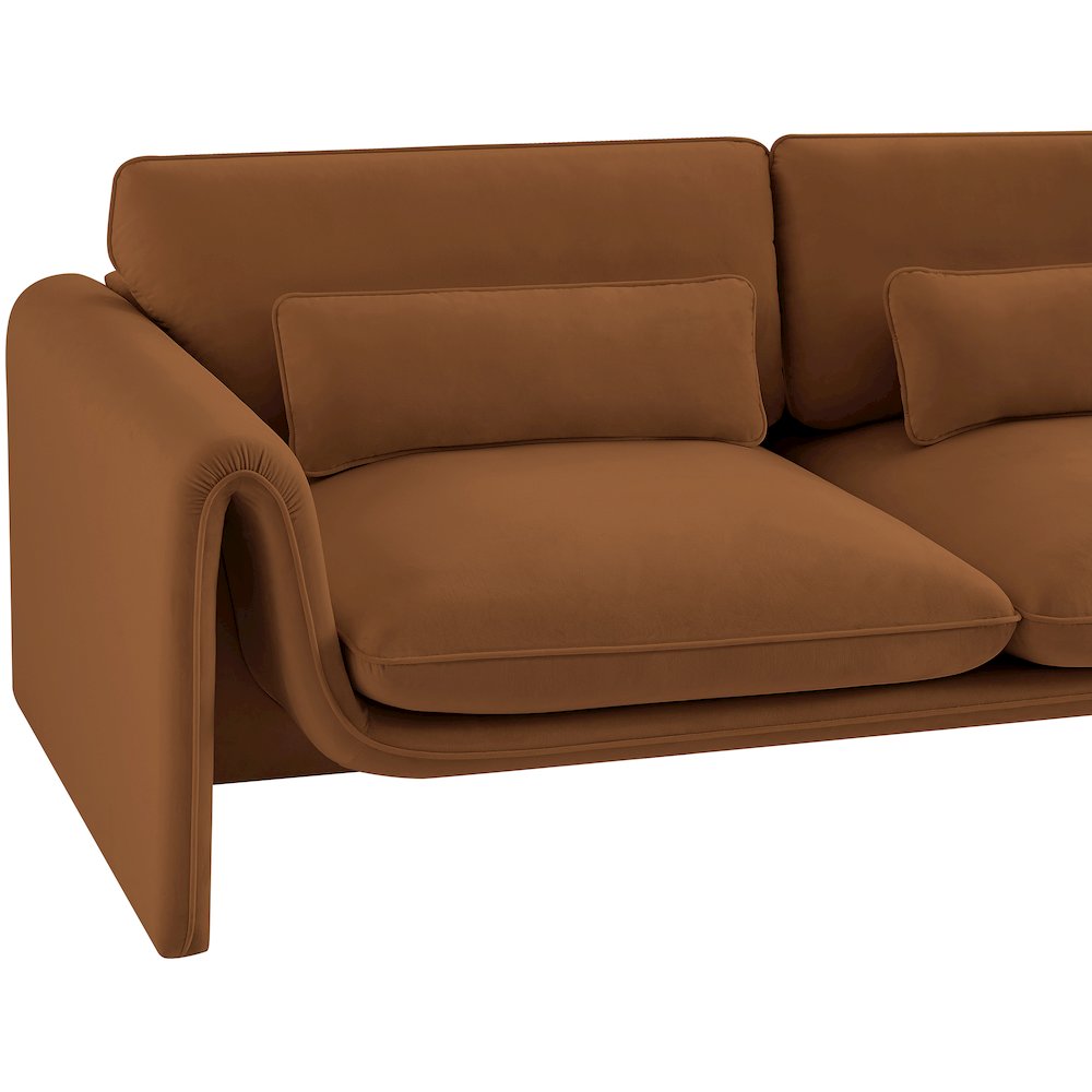 Sloan Saddle Velvet Fabric Sofa