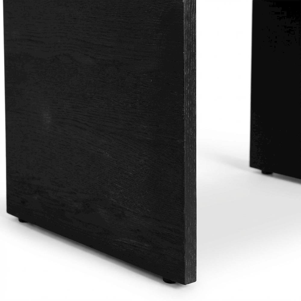 Black Oak Nightstand with Brushed Oak Finish and Mid Century Style