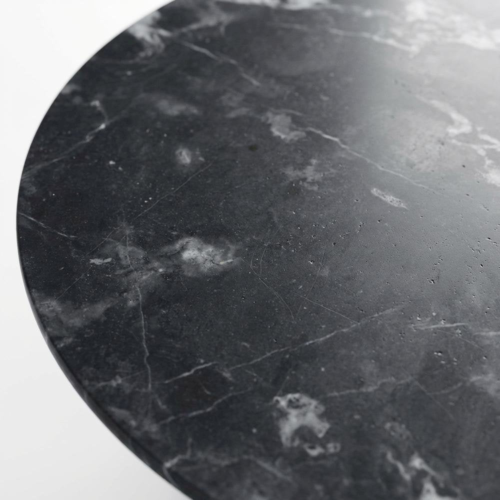 Contemporary Black Coffee Table with Pedestal Base, Art Deco Style