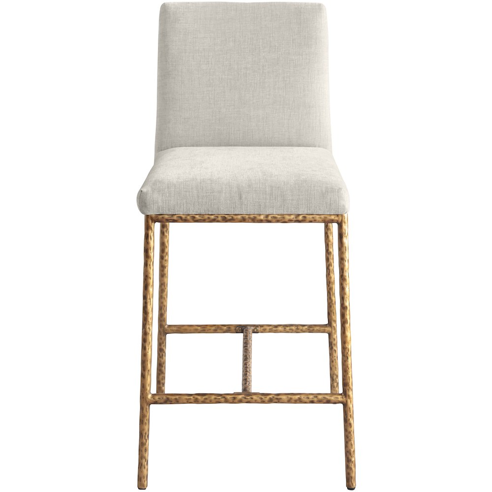 Reeves Cream Chenille Fabric Upholstered Counter Stool, Set of 2