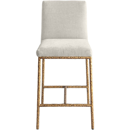 Reeves Cream Chenille Fabric Upholstered Counter Stool, Set of 2
