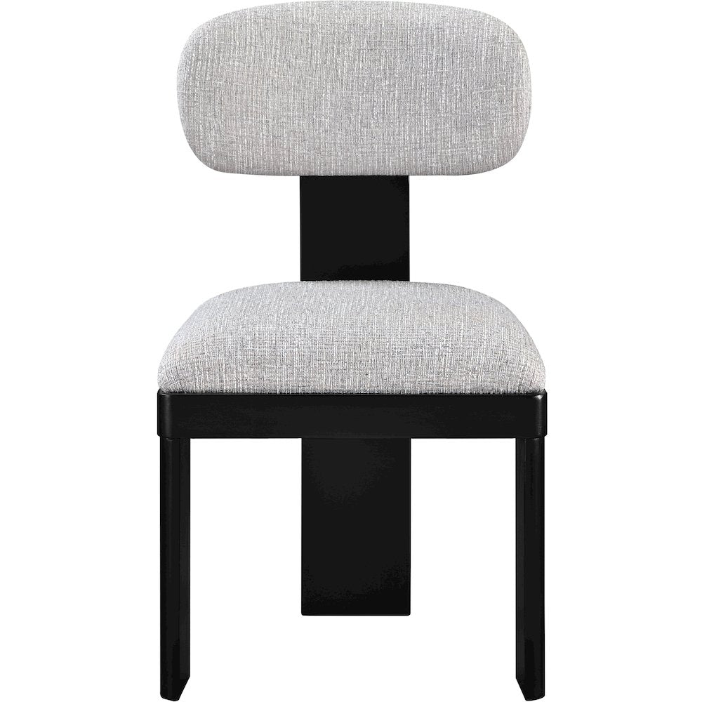 Timbra Black Linen Textured Fabric Upholstered Dining Chair, Set of 2