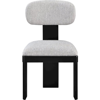 Timbra Black Linen Textured Fabric Upholstered Dining Chair, Set of 2