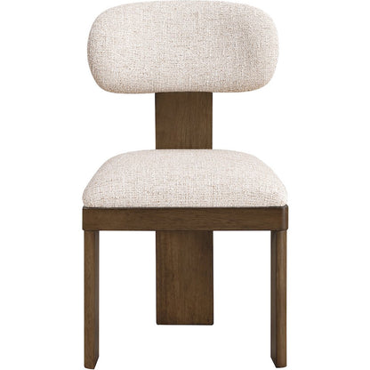 Timbra Brown Linen Textured Fabric Upholstered Dining Chair, Set of 2