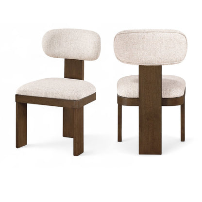 Timbra Brown Linen Textured Fabric Upholstered Dining Chair, Set of 2