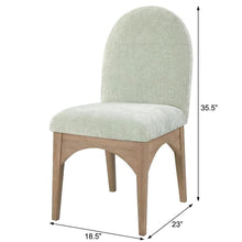 Neutral Chenille Fabric Dining Chair with Art Deco Design and Cushioned Seat