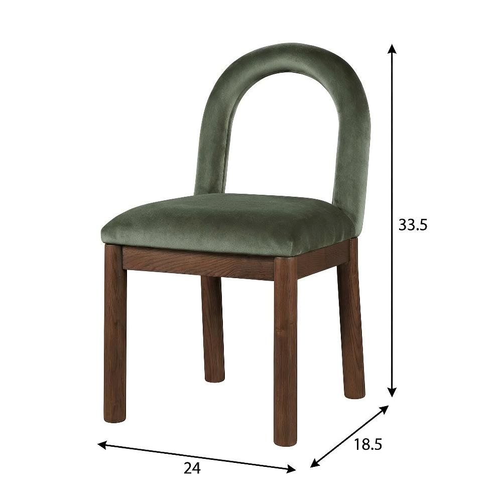 Brown Velvet Dining Chair with Art Deco Style and Cushioned Seat, 1-Piece