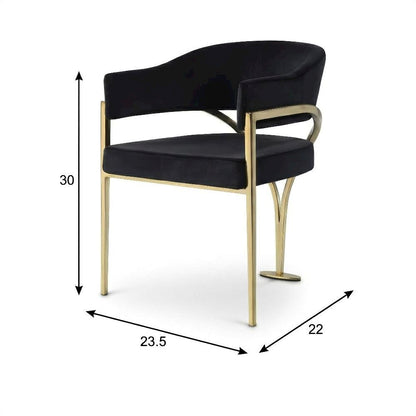 Gold Upholstered Dining Chairs Set of 2 with Armrests and Contemporary Design
