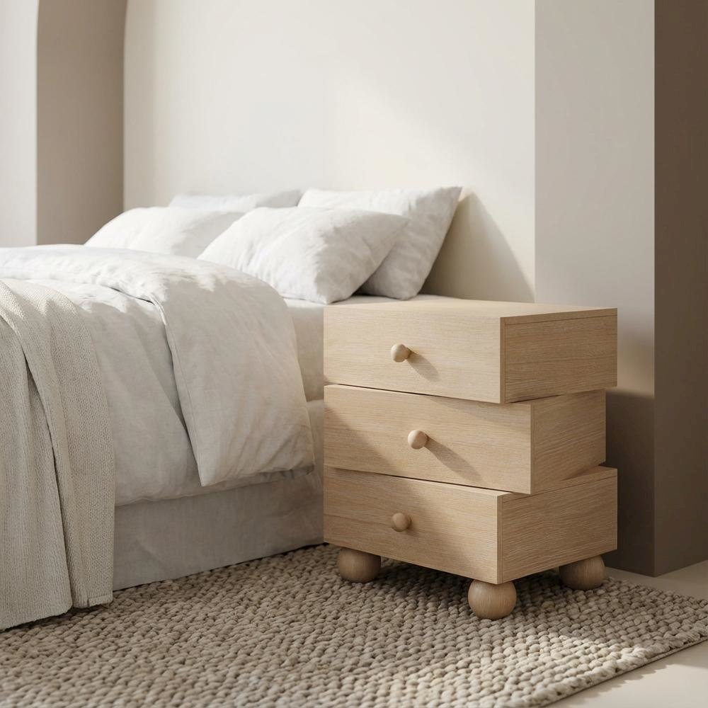 Nightstand with Art Deco Style and Finish