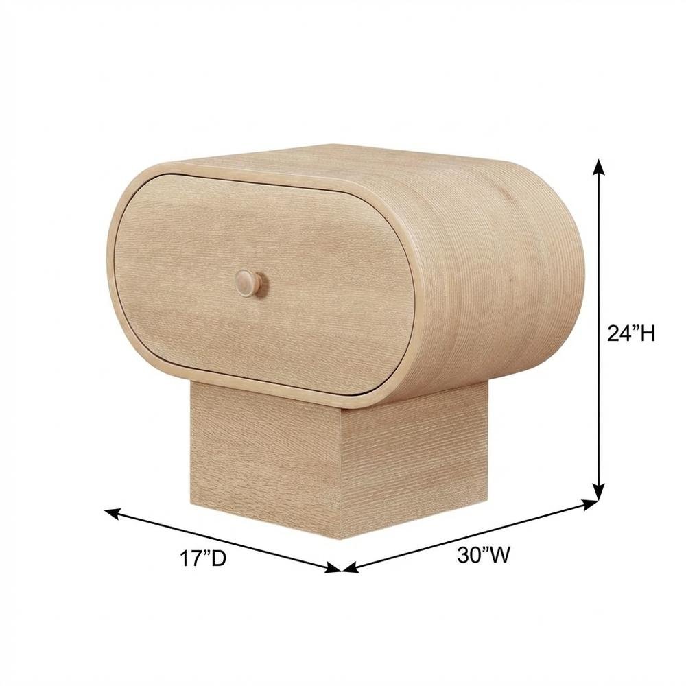Wooden Night Stand with Finish, Art Deco Style for Bedroom