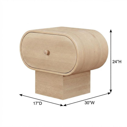 Wooden Night Stand with Finish, Art Deco Style for Bedroom