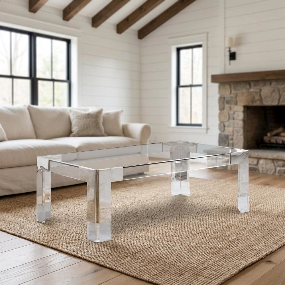 Contemporary Chrome Coffee Table with Sleek Finish and Modern Style