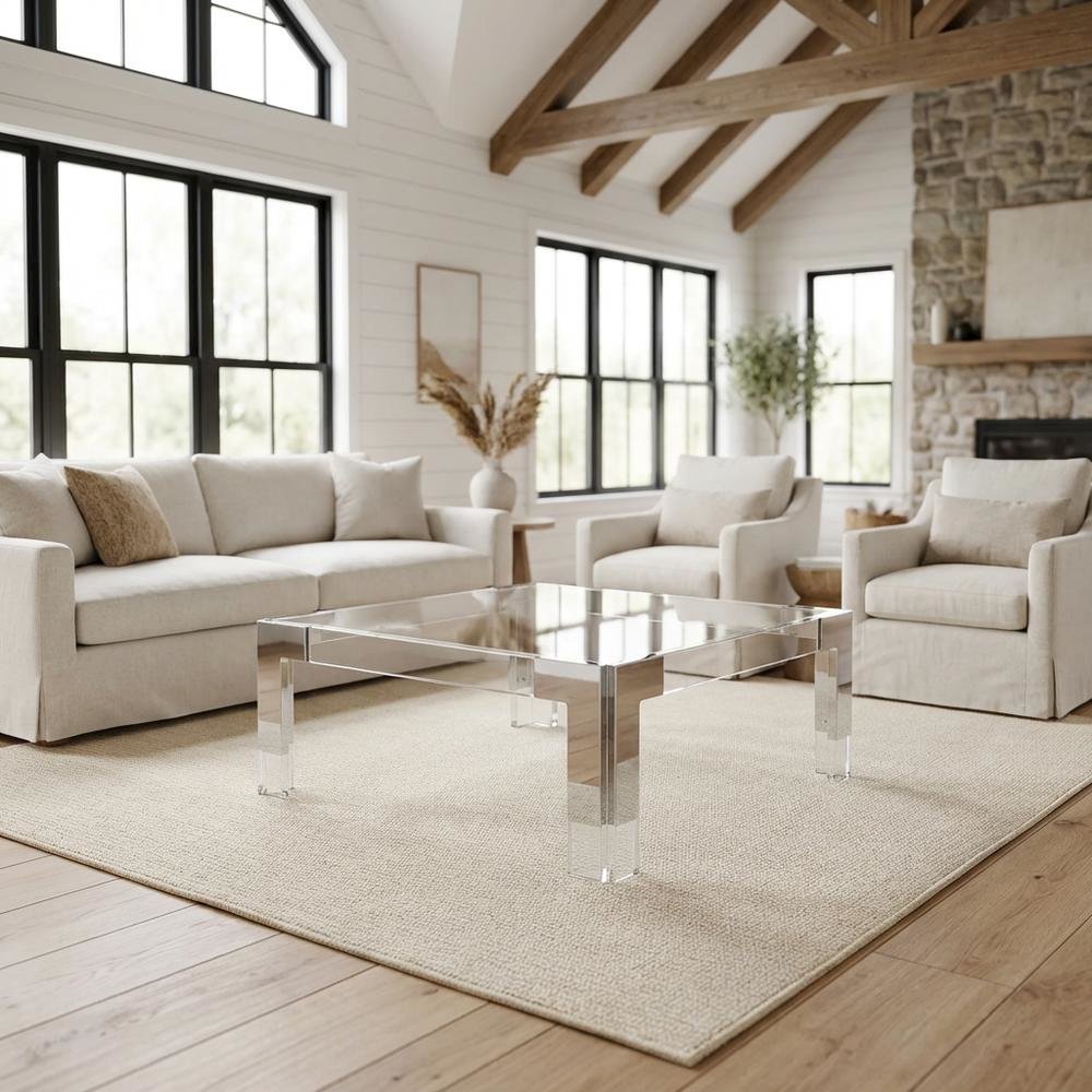 Contemporary Chrome Coffee Table with Modern Finish and Sturdy Design