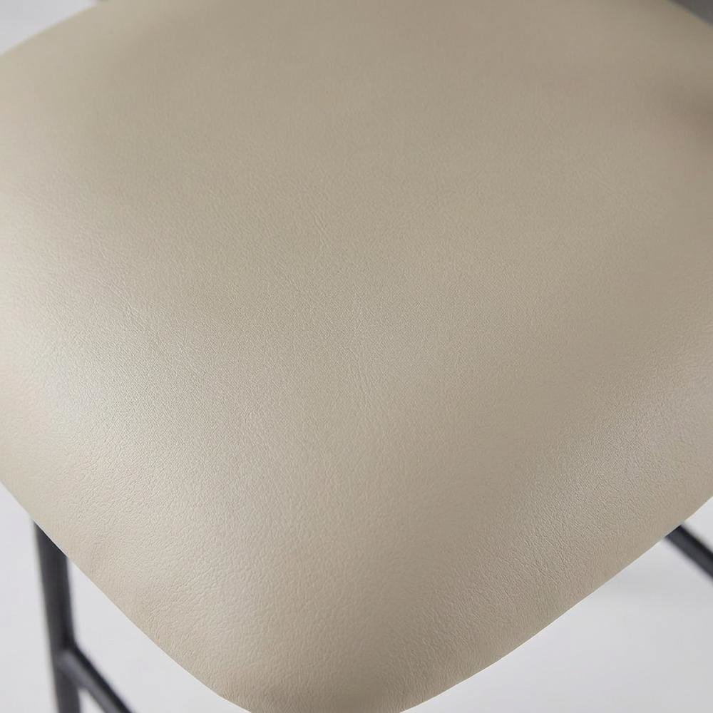 Vegan Leather Counter Stools with Back, Kitchen Island, Taupe, Set of 2