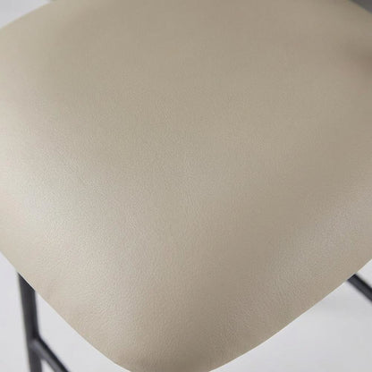 Vegan Leather Counter Stools with Back, Kitchen Island, Taupe, Set of 2