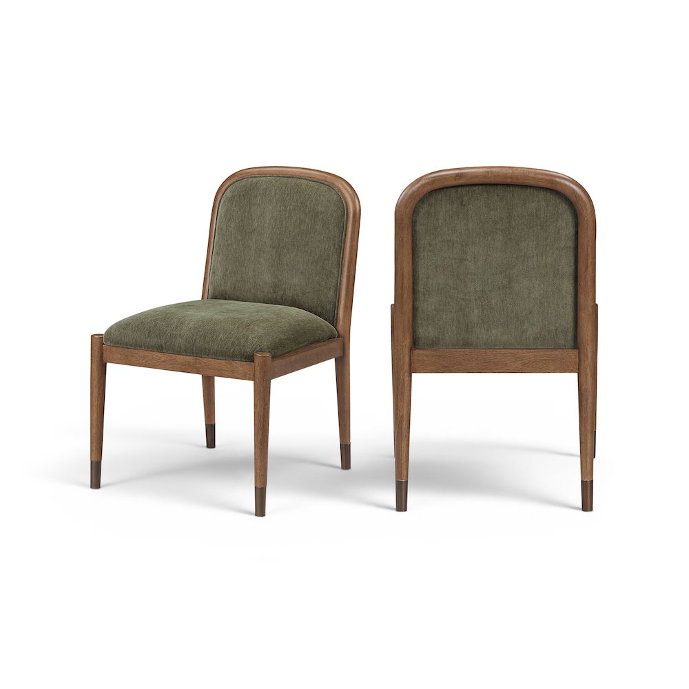 Cambria Green Performance Fabric Upholstered Dining Side Chair, Set of 2