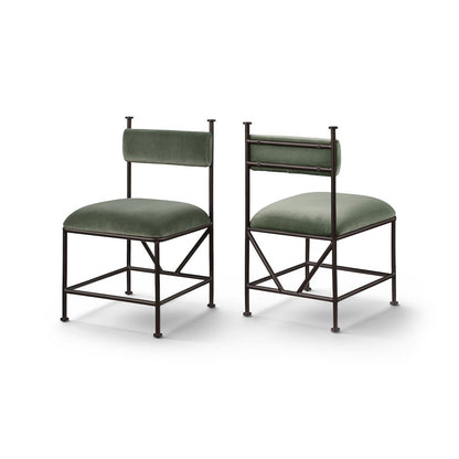 Monarch Green Velvet Performance Fabric Upholstered Dining Chair, Set of 2