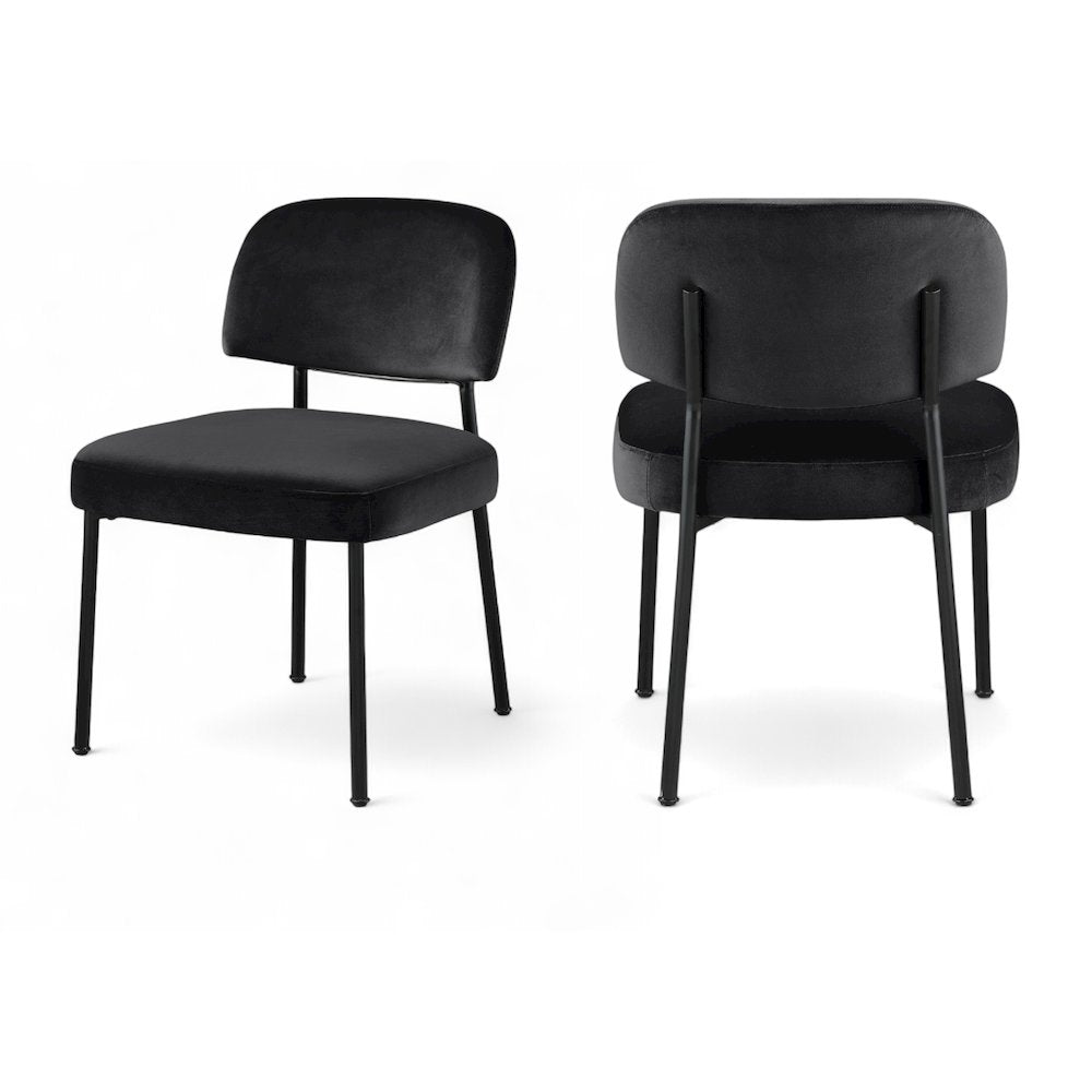 Zarelle Black Performance Fabric Upholstered Dining Chair, Set of 2