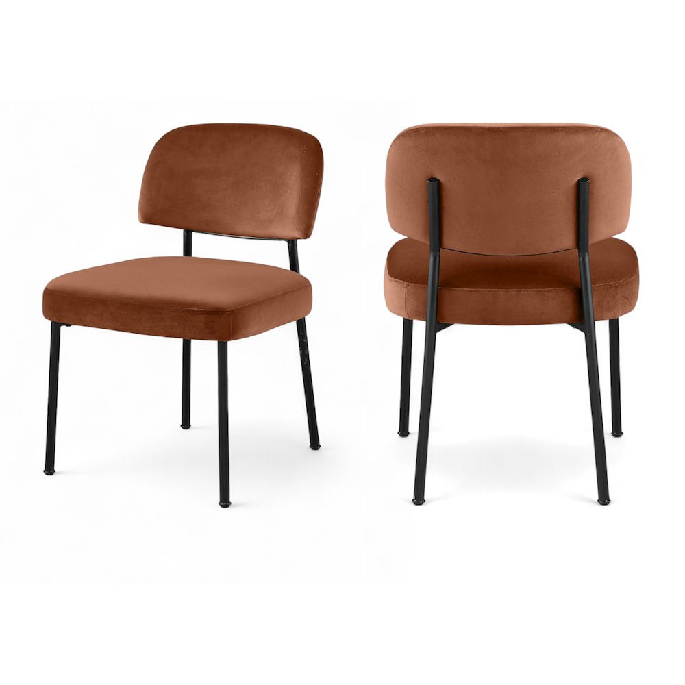 Zarelle Cognac Performance Fabric Upholstered Dining Chair, Set of 2