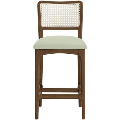 Atrium Mint Vegan Leather Upholstered Counter Stool, Set of 2