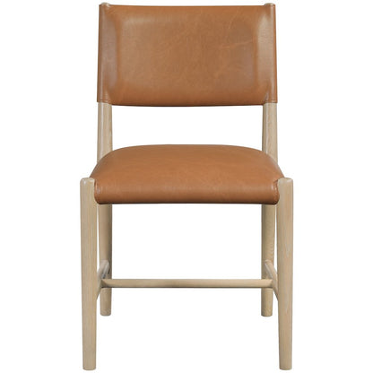 Andie Cognac Vegan Leather Upholstered Dining Chair, Set of 2