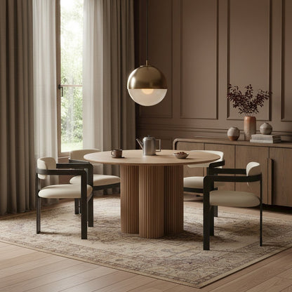 Aurum Cream Vegan Leather Upholstered Dining Chair, Set of 2