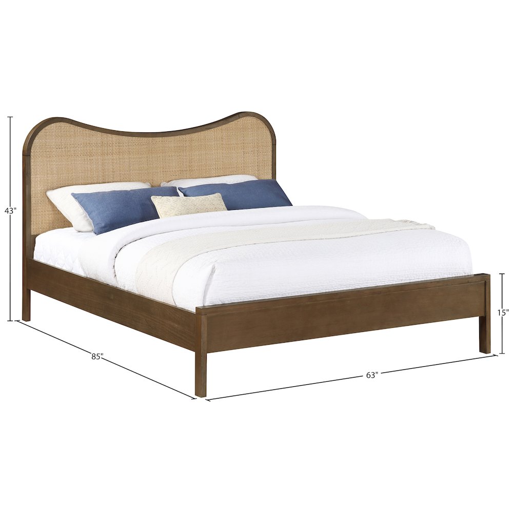 Windsor Brown Solid Wood Queen Bed (3 Boxes)