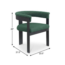 Dining Chairs Matte Black Powder Coat Set of 2 with Boucle Fabric Upholstery