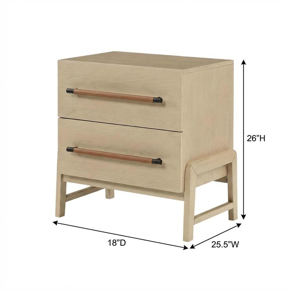 Leather Nightstand with Contemporary Finish