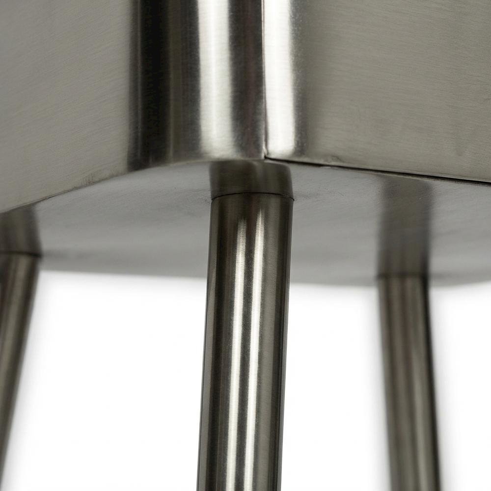 Contemporary Night Stand with Brushed Silver Finish for Bedroom