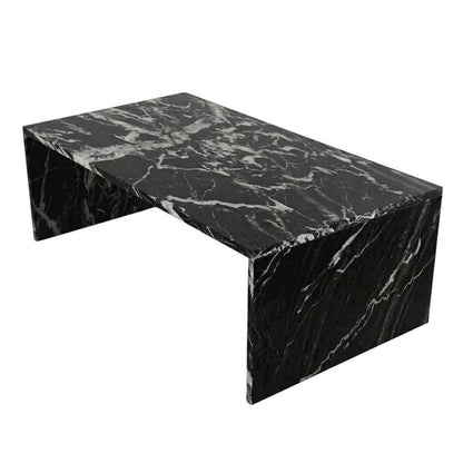 Black Marble Coffee Table with Contemporary Style, Durable Construction