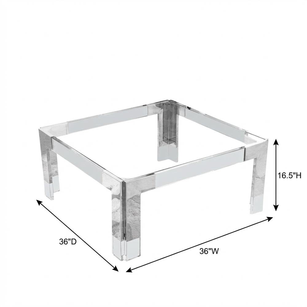 Contemporary Chrome Coffee Table with Modern Finish and Sturdy Design
