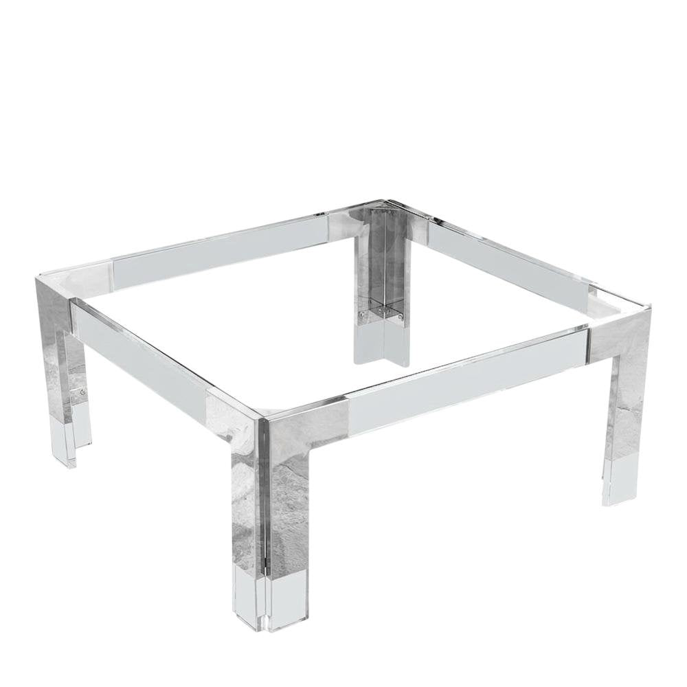 Contemporary Chrome Coffee Table with Modern Finish and Sturdy Design