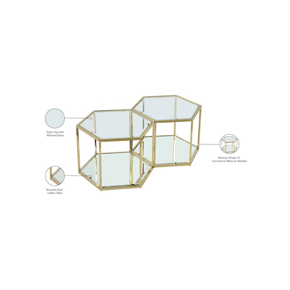 Sei Brushed Gold Coffee Table