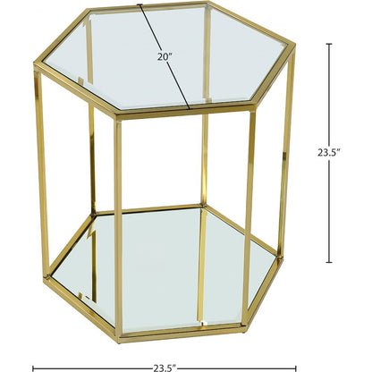 Sei Brushed Gold End Table