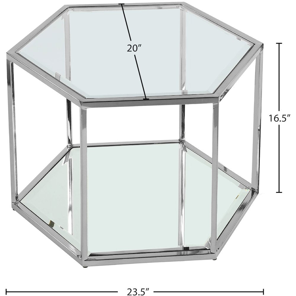 Sei Brushed Chrome Coffee Table