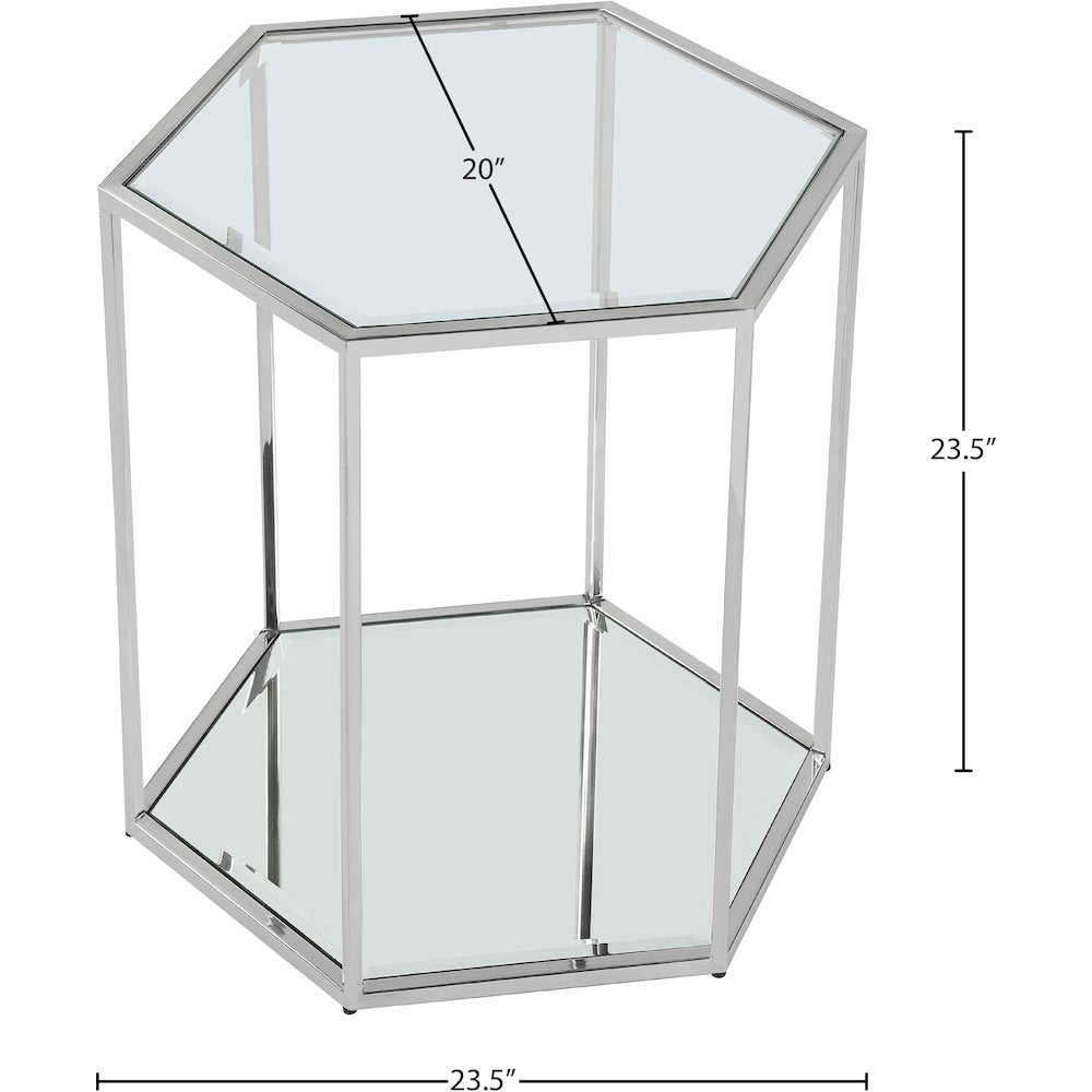 Sei Brushed Chrome End Table