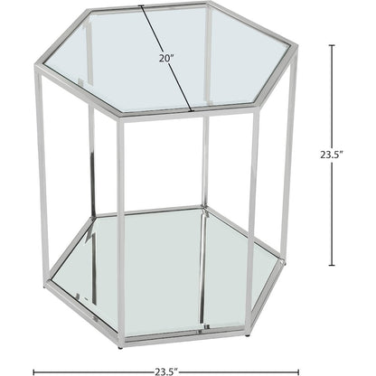 Sei Brushed Chrome End Table