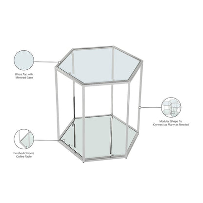 Sei Brushed Chrome End Table