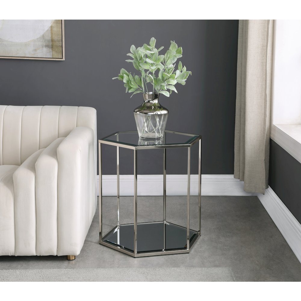 Sei Brushed Chrome End Table