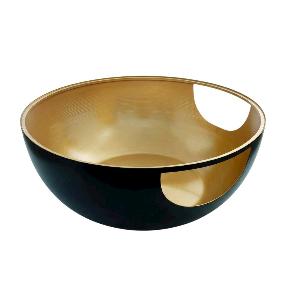 Black and gold lacquer coffee table with contemporary style and sleek finish